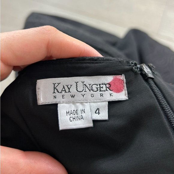 Kay Unger Black Gold Hardware Cocktail Holiday Party Dress - Picture 6 of 15